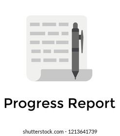 A business document with pen depicting progress report 