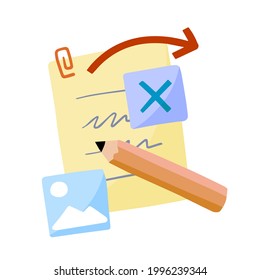 Business document. Planning and management. Flat cartoon illustration