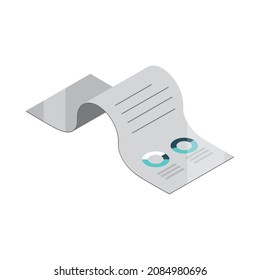 business document report icon isometric