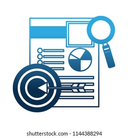 business document report target magnifying glass