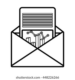 Business document with statistics icon, vector illustration graphic.