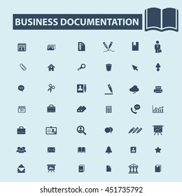 iconos de documentación de negocios