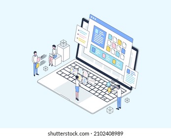 Business Documentation Isometric Illustration Lineal Color. Suitable for Mobile App, Website, Banner, Diagrams, Infographics, and Other Graphic Assets.