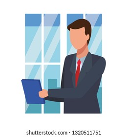 business documents businessman