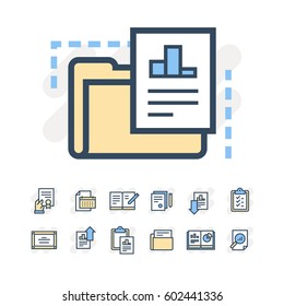 Business documents and papers icons