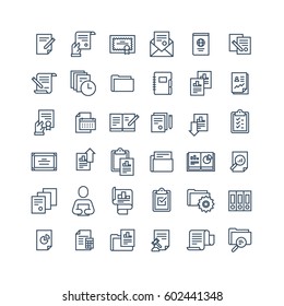 Business documents and papers icons