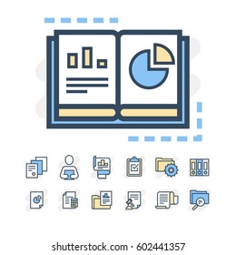 Business documents and papers icons