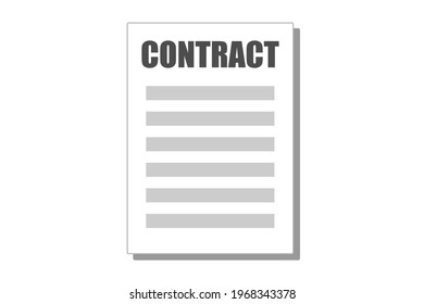 Business documents. Vector illustration of a contract.
