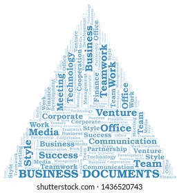 Business Documents word cloud. Collage made with text only.