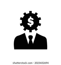 Icono de idea de dólar de negocio, icono de idea de dólar de negocio vectorial, ilustración vectorial