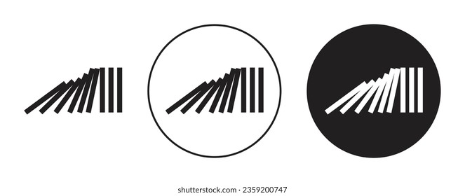 Business domino effect vector icon set in black color