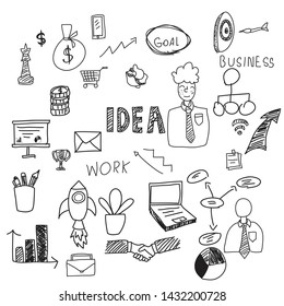 business doodle Hand drawn vector illustration