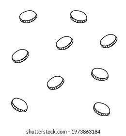 Business doodle icon. Hand drawn sketch. Coloring page. Vector illustration isolated on white background.