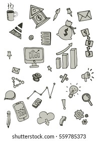 Business doodle icon, Illustrator vector design. Free hand drawn concept.