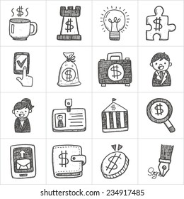 Business doodle icons
