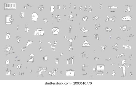 Conjunto de doodle de negocios, elemento de diseño