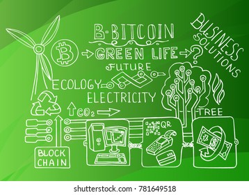 Business doodle sketch background. It include graphs, bitcoin, cryptocurrency, concept, diagrams. Vector hand drawn illustration. Business sketch vector ink doodle. Business and hi-tech symbol.
