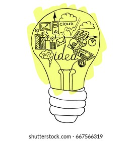Business doodle Sketch background. Vector doodle hand drawn illustration.