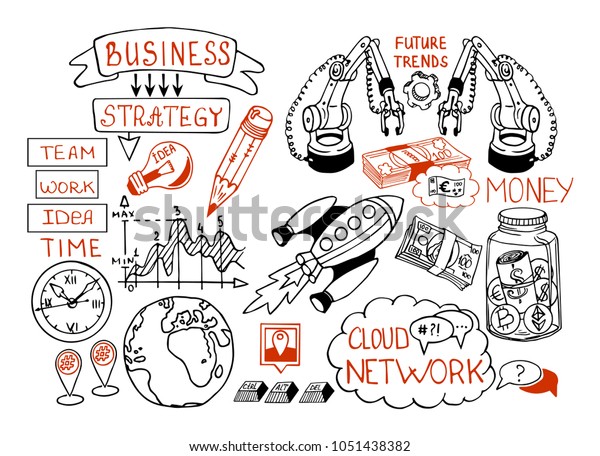 Business Doodle Sketch Hand Drawn Vector Stock Vector