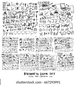 Business Doodle Sketch line vector set