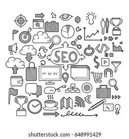 business doodle sketch vector ink