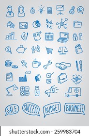 business doodle vector icons