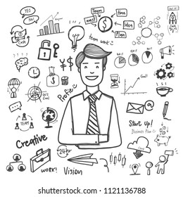 Business doodle. Vector illustration