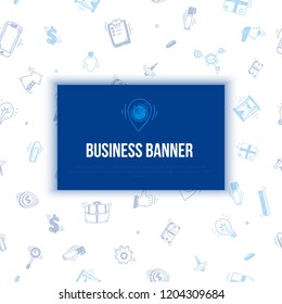 Business Doodle vector illustration for web banners,site headers, printed materials on pattern background