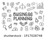 Business doodles hand drawn icons. Vector illustration