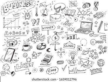 Business Doodles Handdrawn Sketch Set Stock Vector (Royalty Free ...