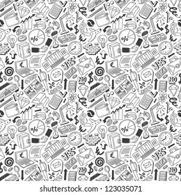 Business doodles - seamless pattern