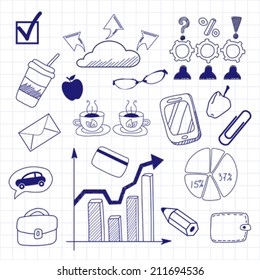 Business doodles seamless pattern background 
