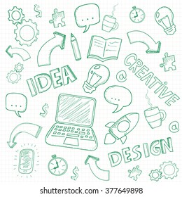 Business doodles set. Vector illustration