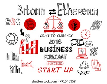Business doodles Sketch set : infographics elements isolated, vector shapes. It include lots of icons included graphs, stats, devices, concepts. Vector hand drawn doodle illustration.