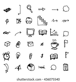 Business doodles sketch vector ink.