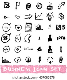 Business doodles sketch vector ink.