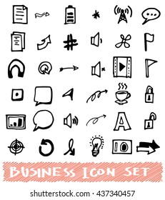 Business doodles sketch vector ink.