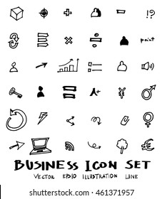 Business doodles sketch vector ink.