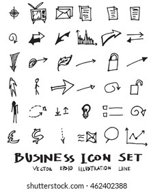 Business doodles sketch vector ink.