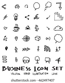 Business doodles sketch vector ink.