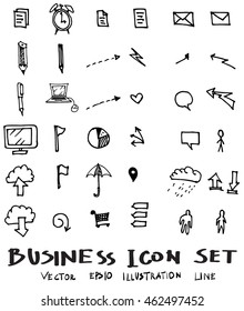 Business doodles sketch vector ink.