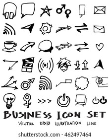 Business doodles sketch vector ink.