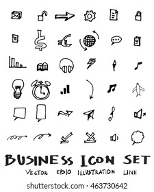 Business doodles sketch vector ink.