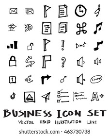 Business doodles sketch vector ink.