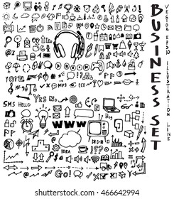Business doodles sketch vector ink.