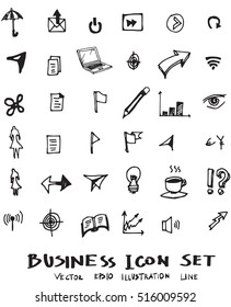Business doodles sketch vector ink.