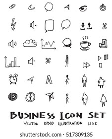 Business doodles sketch vector ink.
