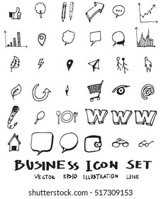Business doodles sketch vector ink.