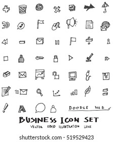 Business doodles sketch vector ink.