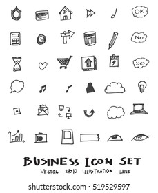 Business doodles sketch vector ink.